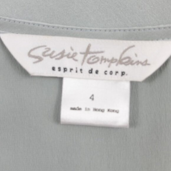 Susie Tompkins Vintage Gray Silk Sleeveless A Line Dress with Lace Accent, Size: - Picture 12 of 15